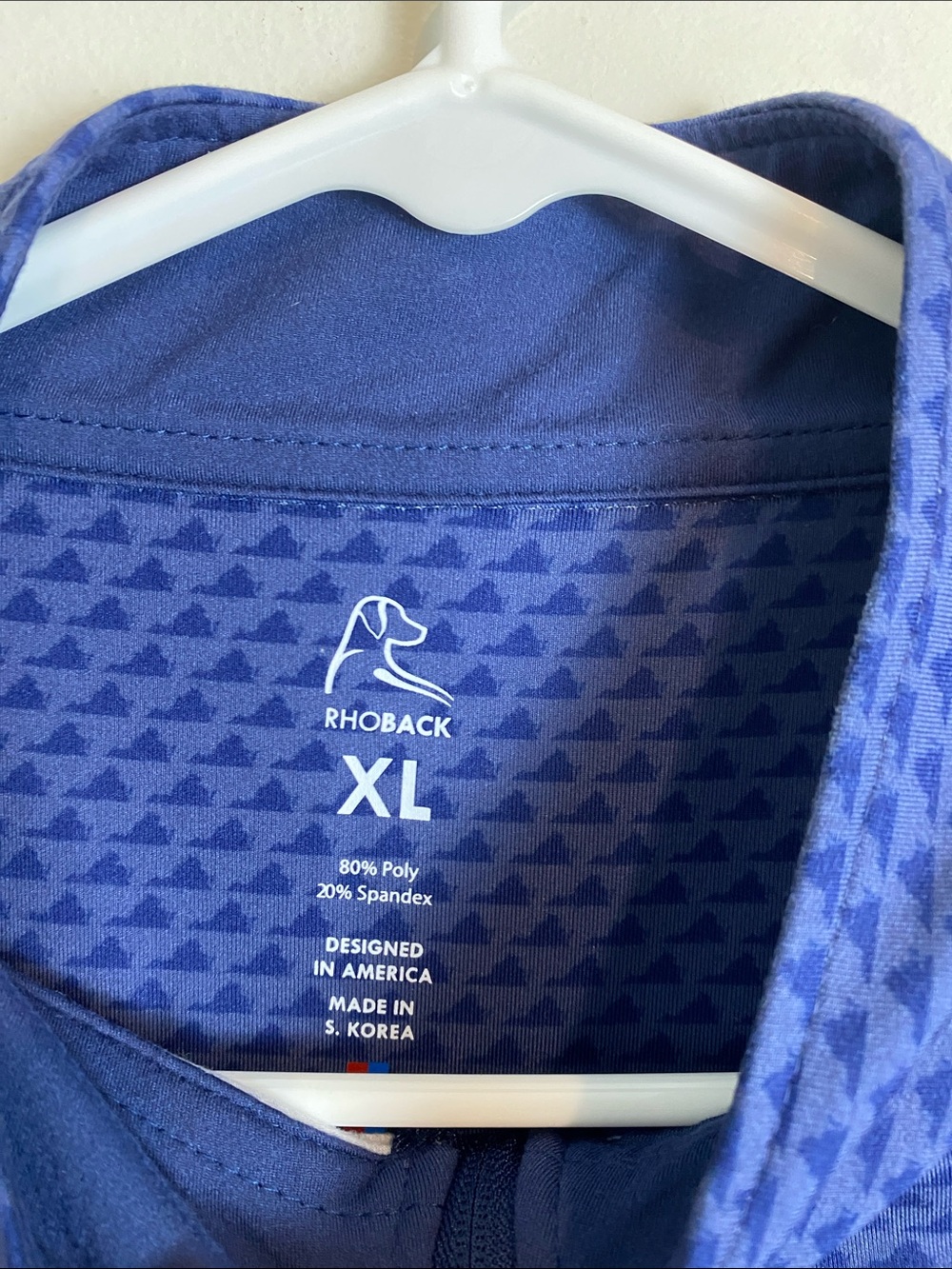 Rhoback Performance Quarter Zip Humpback Virginia State Print Navy Blue XL - Picture 5 of 7